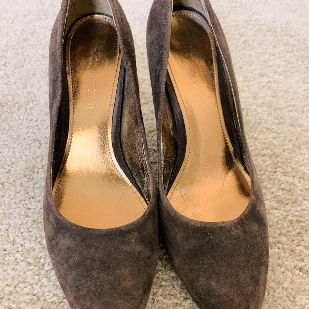 Dark Brown Suede Enzo Angiolini Pumps 7